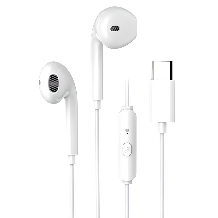 맥스틸 애플 아이폰 삼성 갤럭시 호환 C타입 오픈형 유선 이어폰, GM-EC20, 화이트