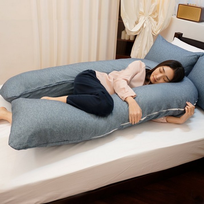 나다니엘 국내생산 뚱뚱한 U자 바디필로우 커버솜 145cm 세미소프트, 그레이