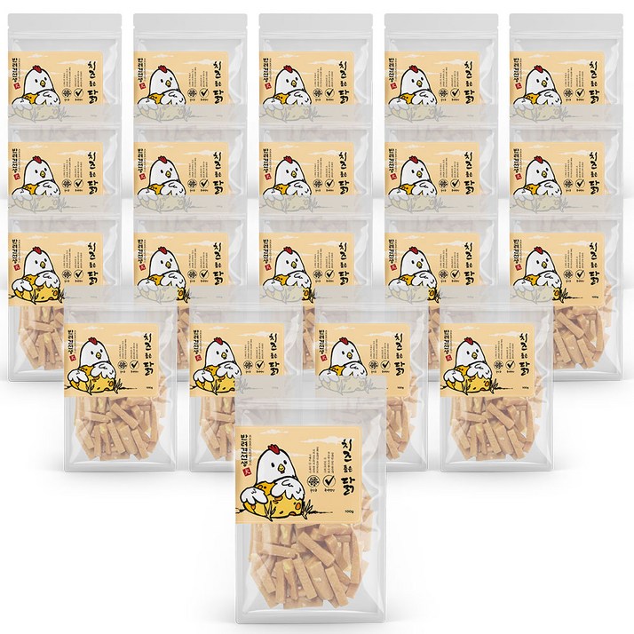 반려견선생 5억마리 유산균 강아지 수제간식 져키, 20개, 100g, 치즈품은닭