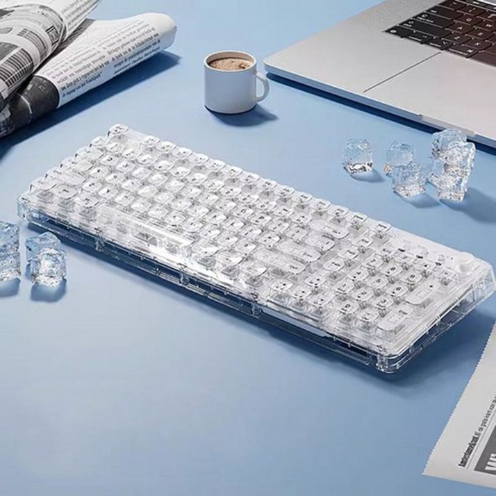 투명 무선 블루투스 기계식 키보드 RGB 저소음 게이밍 키보드 98키, Z99, 투명한
