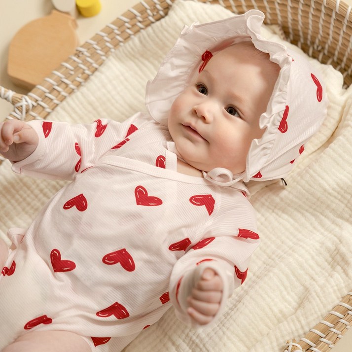 메르베 신생아용 순면 하뚜하뚜 배내바디슈트 쟈가드 바디수트