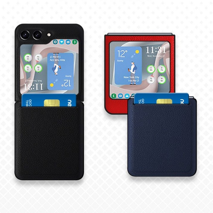 포미셀 NEW 심플 카드레더 Z플립5 케이스