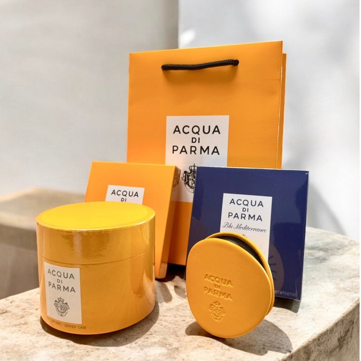 아쿠아 디 파르마 차량용 명품 방향제 선물 세트 카디퓨저, 1세트, 본조르노(옐로우케이스)