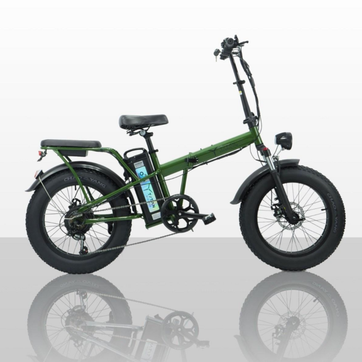 타이탄750 전기자전거 21ah 접이식 PAS 펫바이크 배달, 빈티지카키