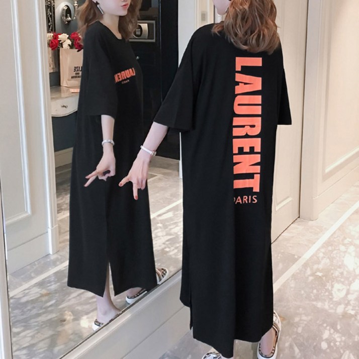 리더스타 당일발송 반팔원피스 여성원피스 원피스 오버핏 미디원피스 반팔 롱원피스