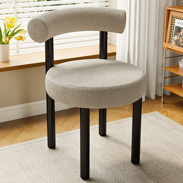 하루꿈 거실 침실 램스울 1인용 소파 의자 화장대 등받이 의자