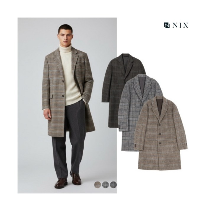 [닉스(NIX)] [NIX]남) 울혼방 세미오버핏 싱글 코트(FNPWCCO101P)