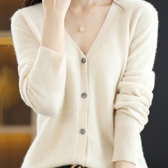 에리페 여성용 디펠 컬러링 브이 니트 가디건