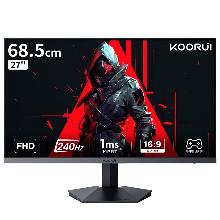 KOORUI 68.5cm 평면 게이밍 모니터 FHD VA 240HZ GN02 블랙, GN02 KOORUI 68.5cm 평면 게이밍 모니터 FHD VA 240HZ GN02 블랙, GN02