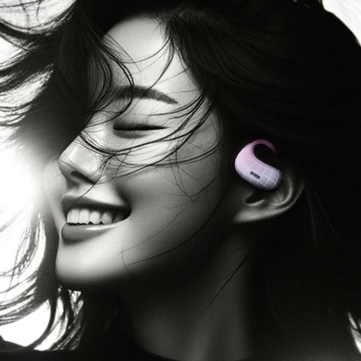디큐브 블루투스 넥밴드 오픈형이어폰 귀안아픈 골전도 등산 런닝 라이딩 귀걸이 스포츠이어폰, 웜베이지