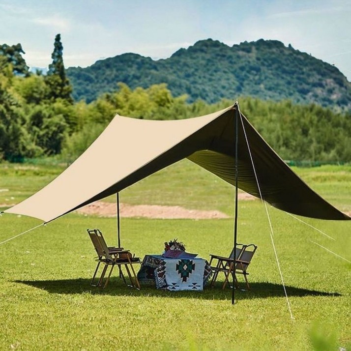 에어로프 대형 렉타 블랙 코팅 타프, 베이지