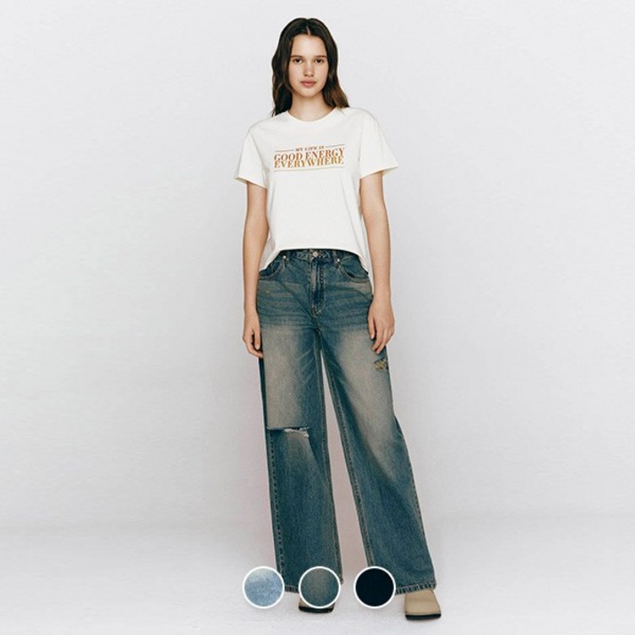 지오다노 415549 여 LW 루즈핏 와이드 쿨 데님 163057