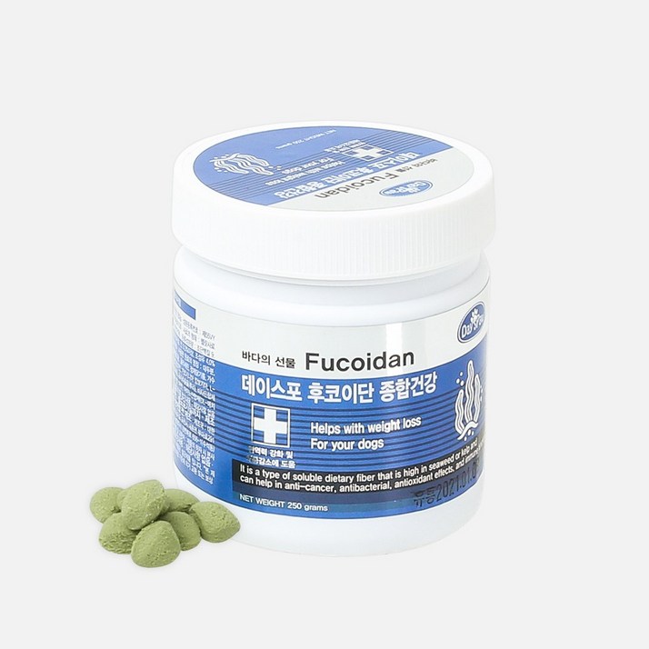 데이스포 후코이단 강아지 영양제 250g 관절 종합 피부 장 영양간식 면역력 간식