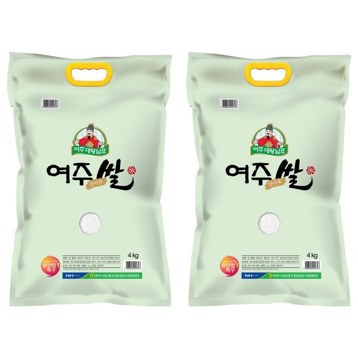 농협 대왕님표 여주쌀 단아미, 상등급, 4kg, 2개