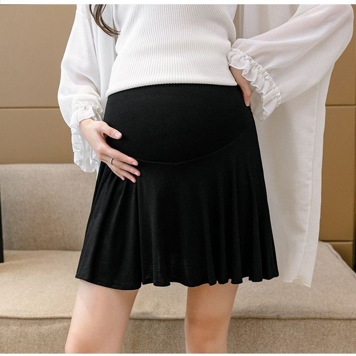 여름 임부 미니 스커트 편안한 고탄력 반바지 스커트 여성 의류 JS