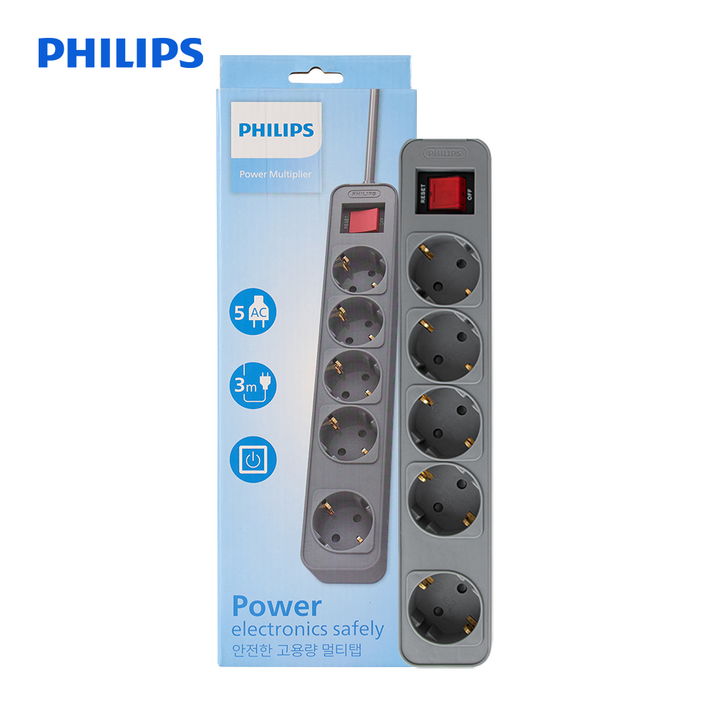 필립스 올그레이컬러탭 4000W 고용량멀티탭 과부하차단