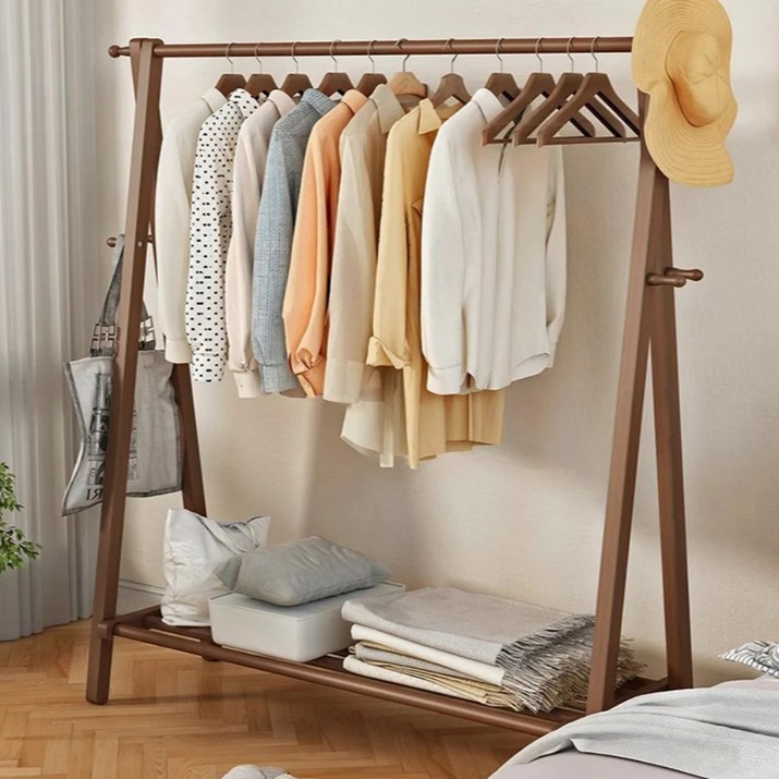 수이몰 원목행거 스탠드 옷걸이 너도밤나무 비치나무 100cm 120cm, 월넛 120cm