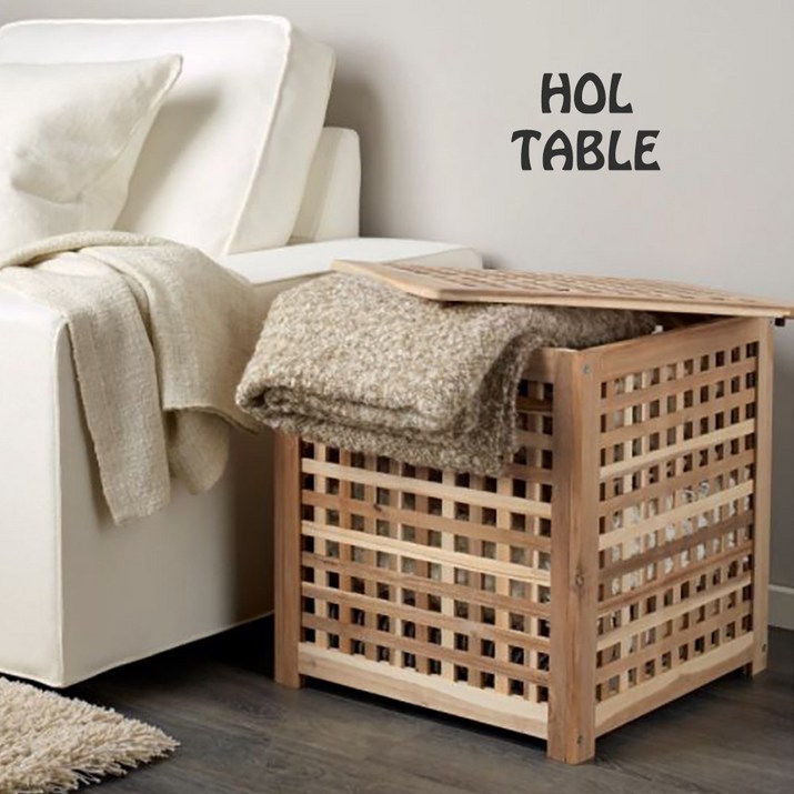 이케아 원목 수납테이블, 50cm, 우드 조립 테이블 다용도 거실 서재 침대 협탁 보조테이블