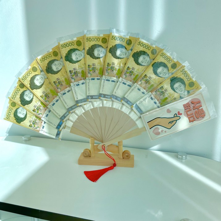 [프렌치로즈]고급 돈부채 노리개 용돈 이벤트 선물 세트