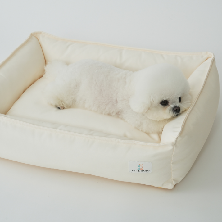 홀릭하임 강아지 여름 커버분리형 방수 방석 P02, 1개, 라이트옐로우