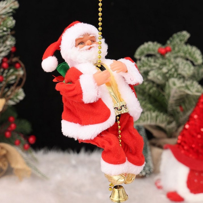 줄 타는 산타 인형 오르내리는 장난감 박스 포함 / 크리스마스 신나는 멜로디 장식 아이 선물 6969509985