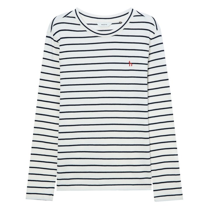 헤지스 여성용 에센셜 스트라이프 긴팔 티셔츠