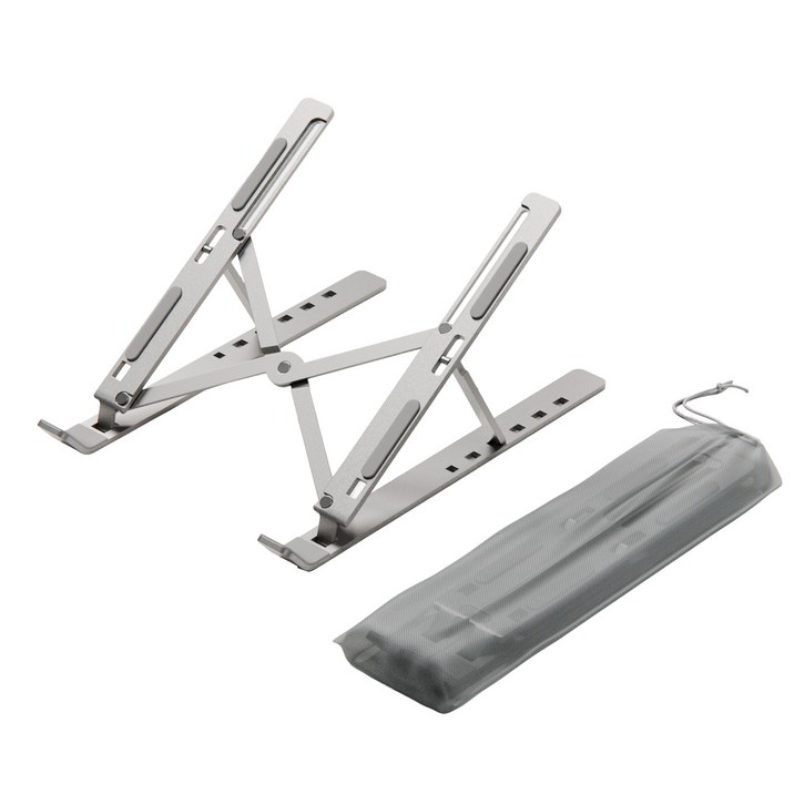 신지모루 슬림폴드 6단 각도 접이식 휴대용 알루미늄 노트북 거치대  휴대용파우치 세트