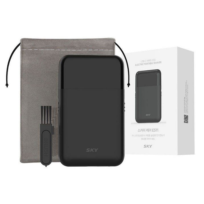 SKY 케어 미니 C타입 충전식 여행용 슬림형 전기면도기 휴대용 파우치 세트