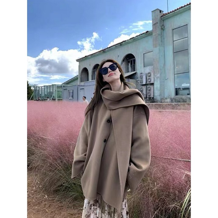 100 울 오버 케이프 코트