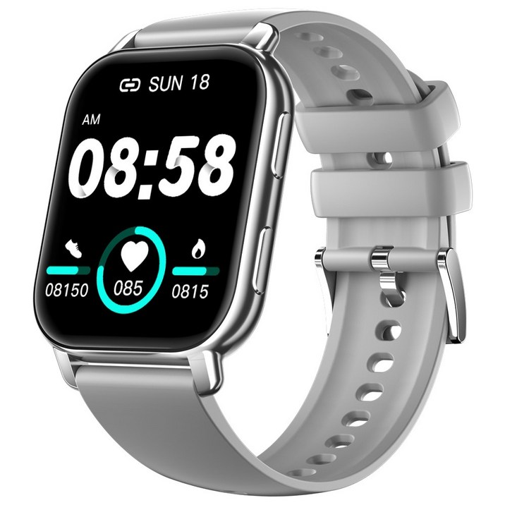 (즉시할인가 18900원)통화가능 웨어러블 블루투스 스마트 워치 P5S 1.85인치, GPS + 블루투스, 4.7cm, 실버