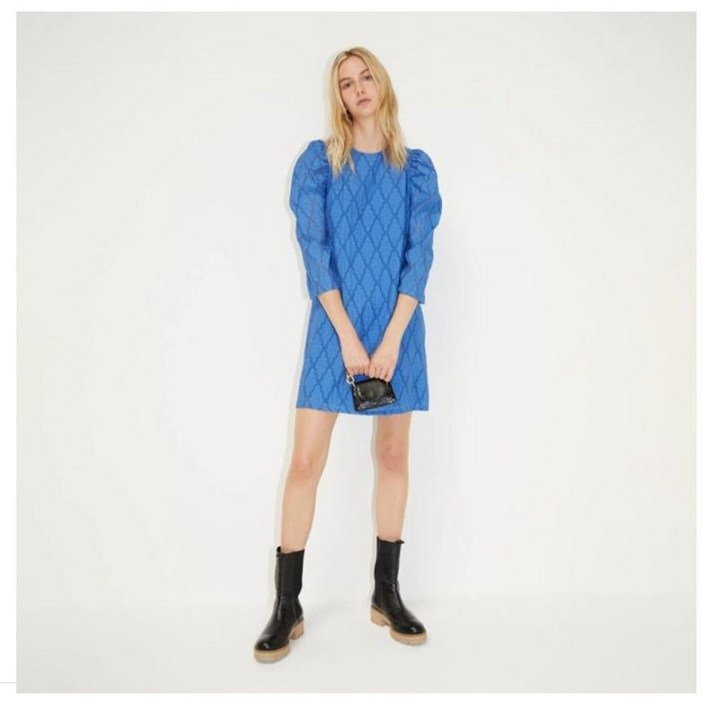 시슬리 SISLEY 4RJTLV00A 퍼프소매 미니 원피스