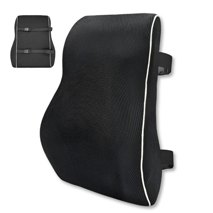 쿠바디 3D 등받이 쿠션 편안한 바른자세 사무실 의자 자동차 허리, 블랙