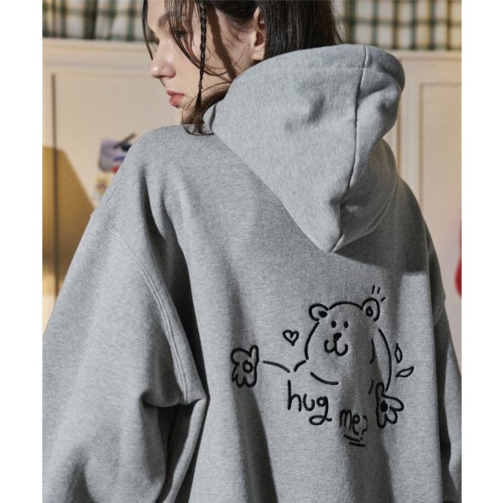 꼼파뇨 CPGN STUDIO Hug Me 자수 후드티 그레이