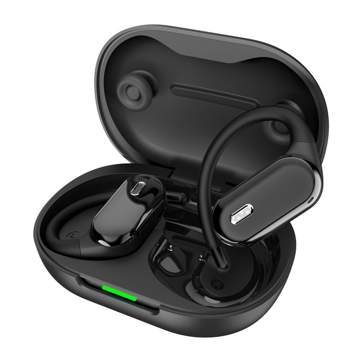 아이리버 IOW-A96 귀걸이형 노이즈캔슬링 무선 블루투스 5.4 이어폰, 블랙, IOW-A96