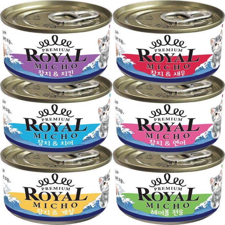 프리미엄 로얄 미쵸 캔 콤보 85g x 30개입 고양이 캔 간식, 85g, 30개