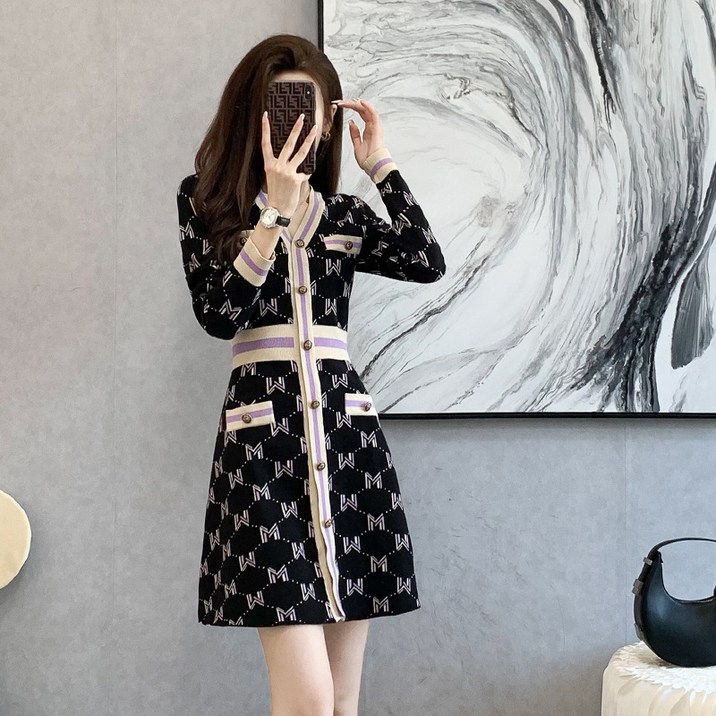 여성 봄 패션 A라인 니트 원피스 슬림 원피스 니트원피스 40대여성쇼핑몰