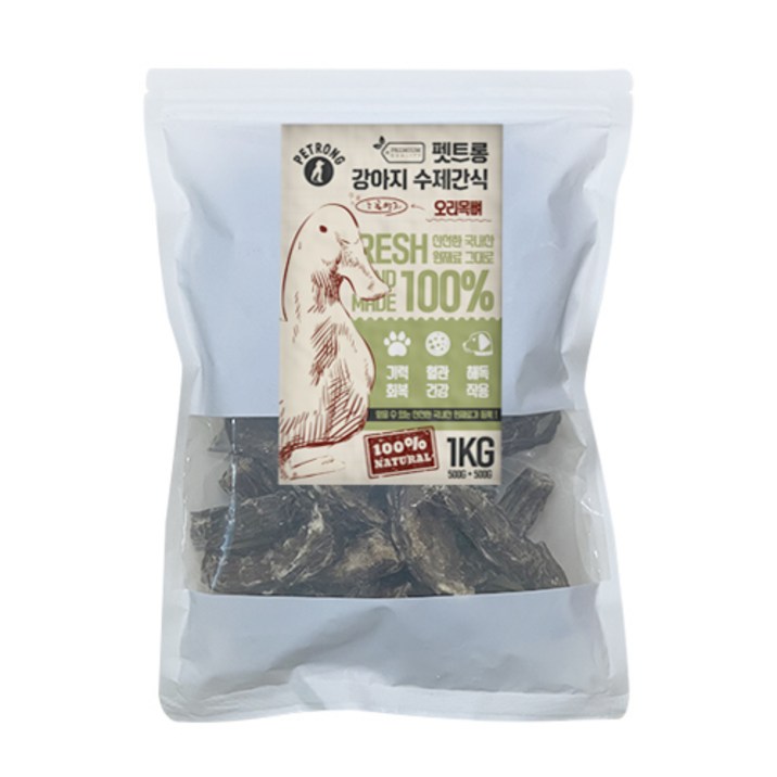 펫트롱 강아지 수제간식 대용량 실속형 1kg, 오리목뼈, 1000g 7420308030