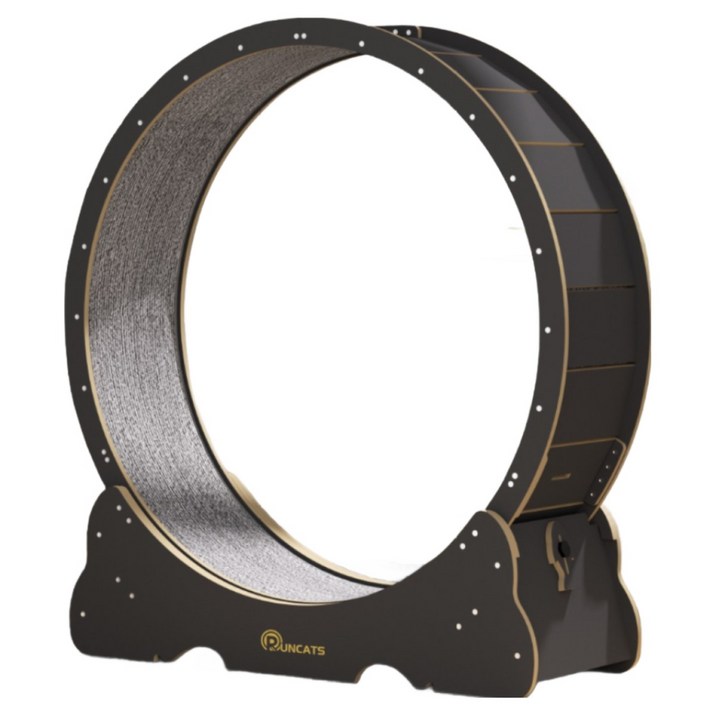 런캣 캣휠 롤러 실내사용 고양이 운동훈련 헬스 캣휠 원목색 다양한, 검정색, 1개