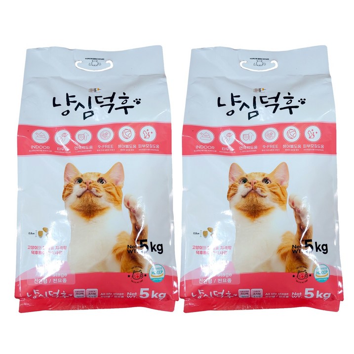 냥심덕후 고단백 고양이 사료 대용량, 10kg, (5kg 2개)