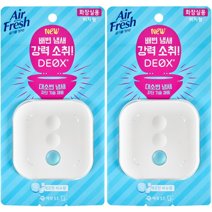 에어후레쉬 데옥스 화장실용 비치형 방향제 깨끗한 비누향 2p