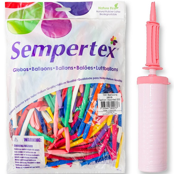 셈퍼텍스 요술풍선 260S 100p  손펌프 세트