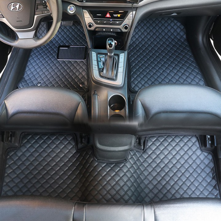 지엠지모터스 차량용 카매트 바닥 장판 시공효과 플로어매트 1열  2열 세트, 기아더올뉴니로 EV 전기차22년, 올블랙