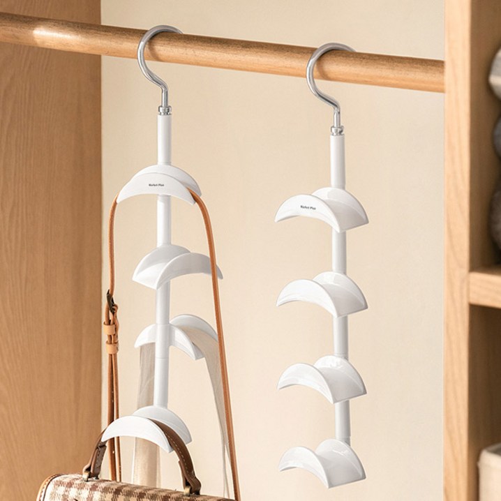 마켓플랜 360도 회전 4단 수납 가방걸이