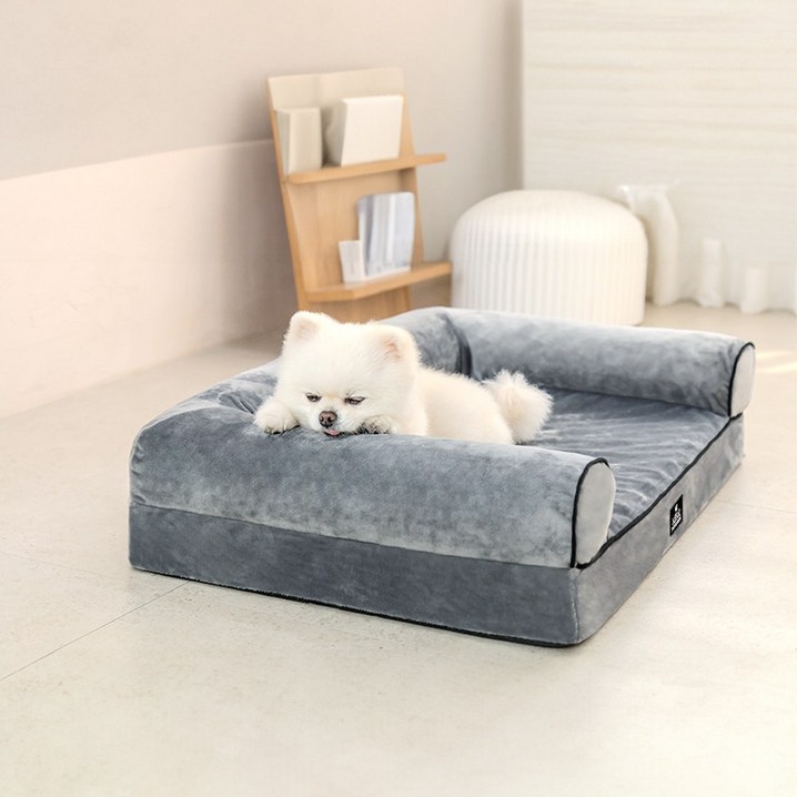 레토 강아지 고양이 방석 소파 침대 쿠션 대형 76x51 LDCS06, 단일 색상, 1개