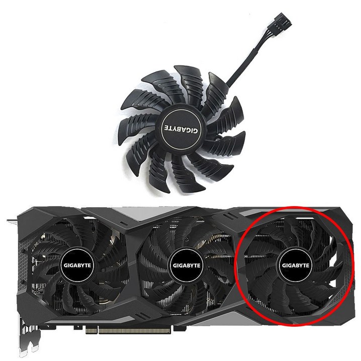 GIGABYTE 지포스 RTX 2070 2080 RTX 2080Ti 그래픽 냉각 팬용 GPU 쿨러 팬, T128015SU PLA09215S12H RTX2080 2080TI
