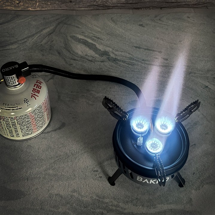 바크로 캠핑 휴대용 미니 가스버너 이소부탄 와우 강염버너 로켓스토브 캠핑버너, 1개