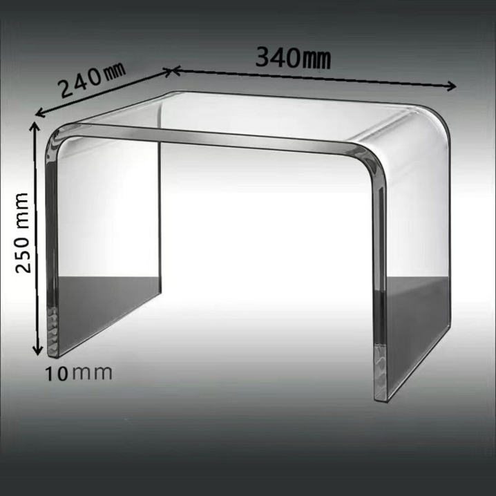 투명테이블 아크릴테이블 카페 인테리어 탁자 투명 라운지, H W240xL340xH250mm