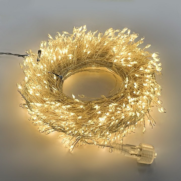 크리스마스 트리 장식 지네 좁쌀 전구 100구어댑터 연장선 리모컨 포함