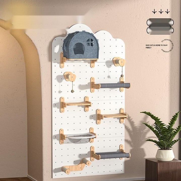 예쁜 캣워크 벽걸이 원목 캣타워 고양이 벽 선반 캣 스텝