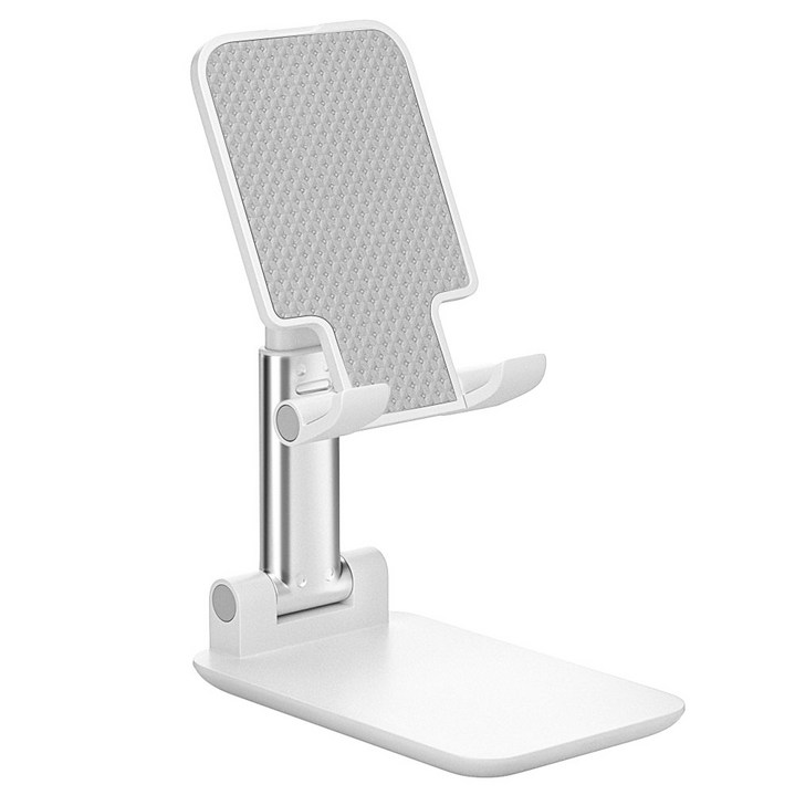 홈플래닛 탁상용 접이식 스마트폰 거치대 6.5x11x12.5~16.5 cm, 화이트, 1개